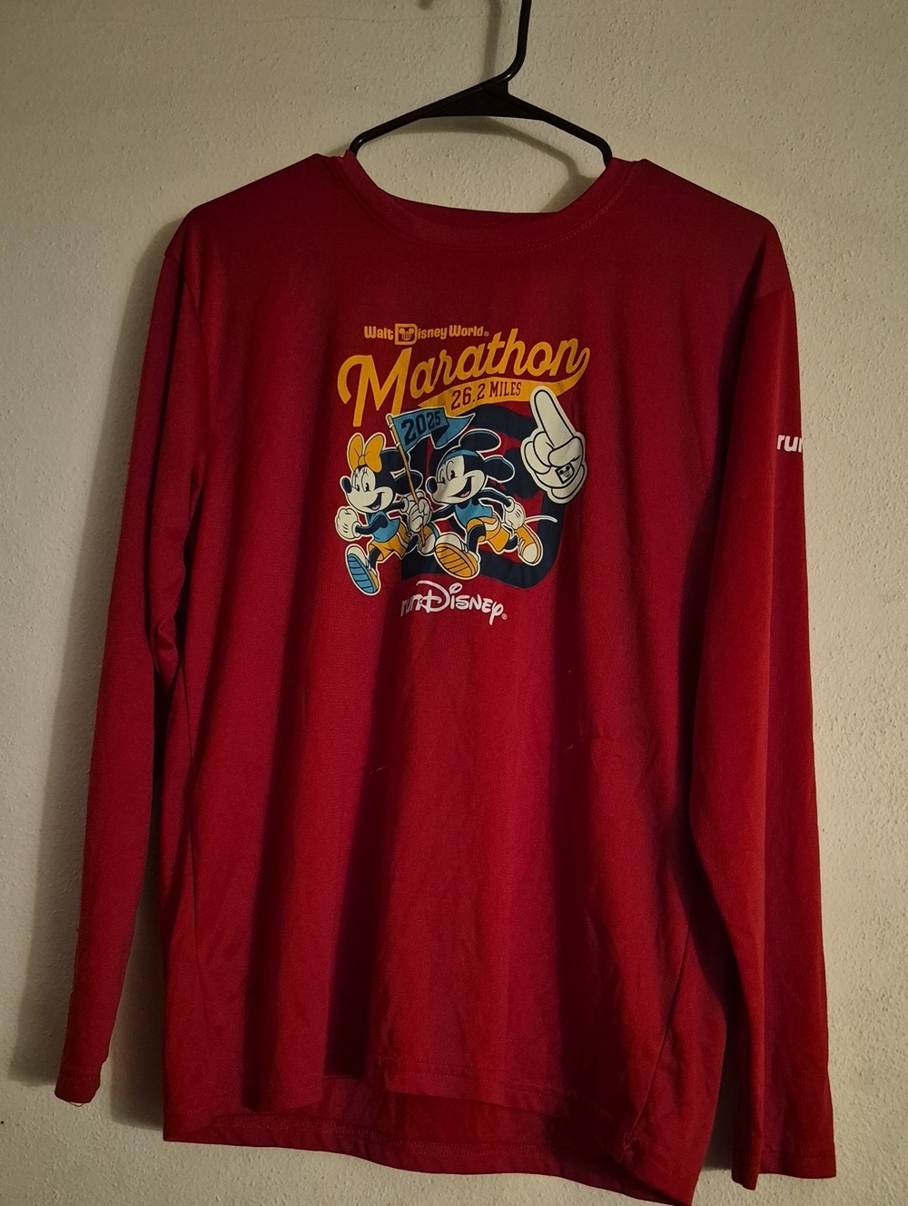 Disney Red Marathon Graphic Long Sleeve Shirt